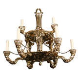 Art Deco bronze figural chandelier